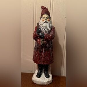 Raz Imports Vintage Mica Flaked Christmas Santa